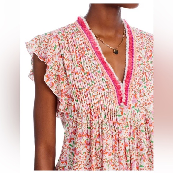 Poupette St. Barth Floral Mini Dress medium luxe Revolve flowy beach fun chic - Picture 2 of 13